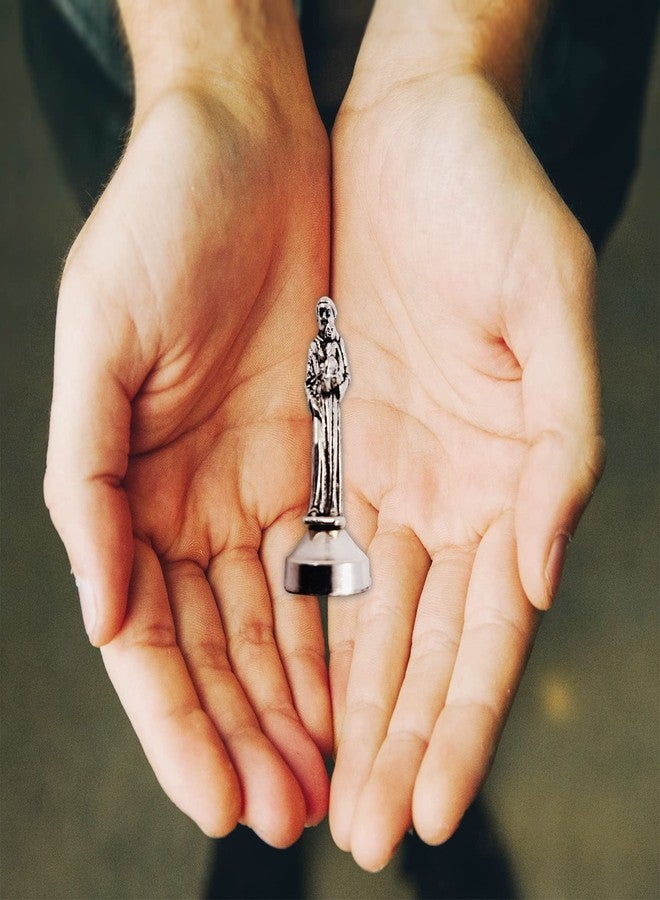 Trendzeen Mini St Anthony Statue Metal (2 Inch) Saint Anthony Laminated Prayer Card, The Lord's Prayer Card | Saint Anthony Padua Figurine | Magnetic Sticky Statue Base for Car Dash or Flat Surfaces, 3 Items - Image 3